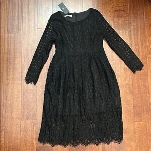 Wednesday Addams Black Lace Dress, Size Medium
